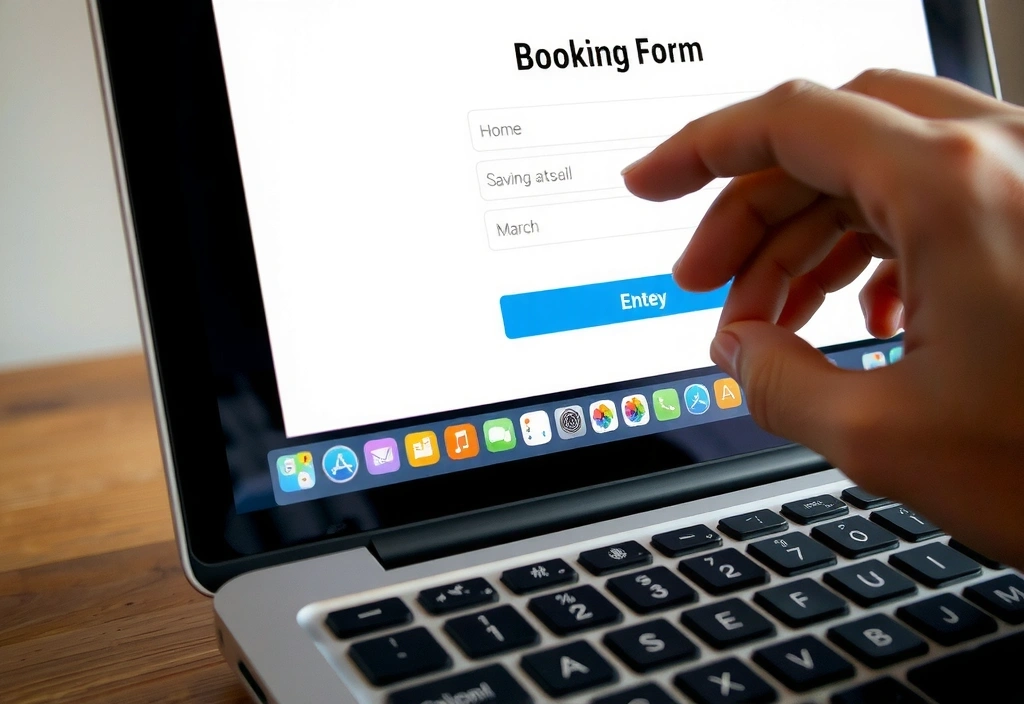 Hand über Enter-Taste